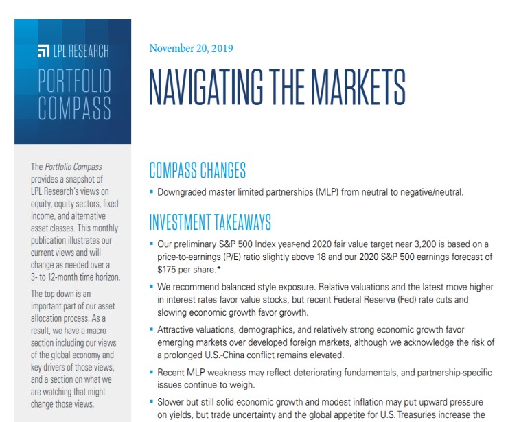 Portfolio Compass | November 20, 2019